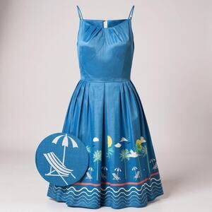 Banned Retro 50s Holiday Dress in Cornflower Blue
